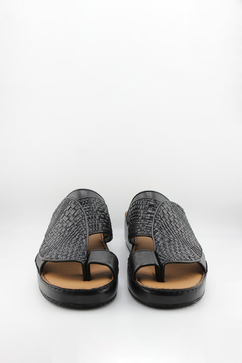 DFC Relax Men Woven Leather Slip-On Sandals